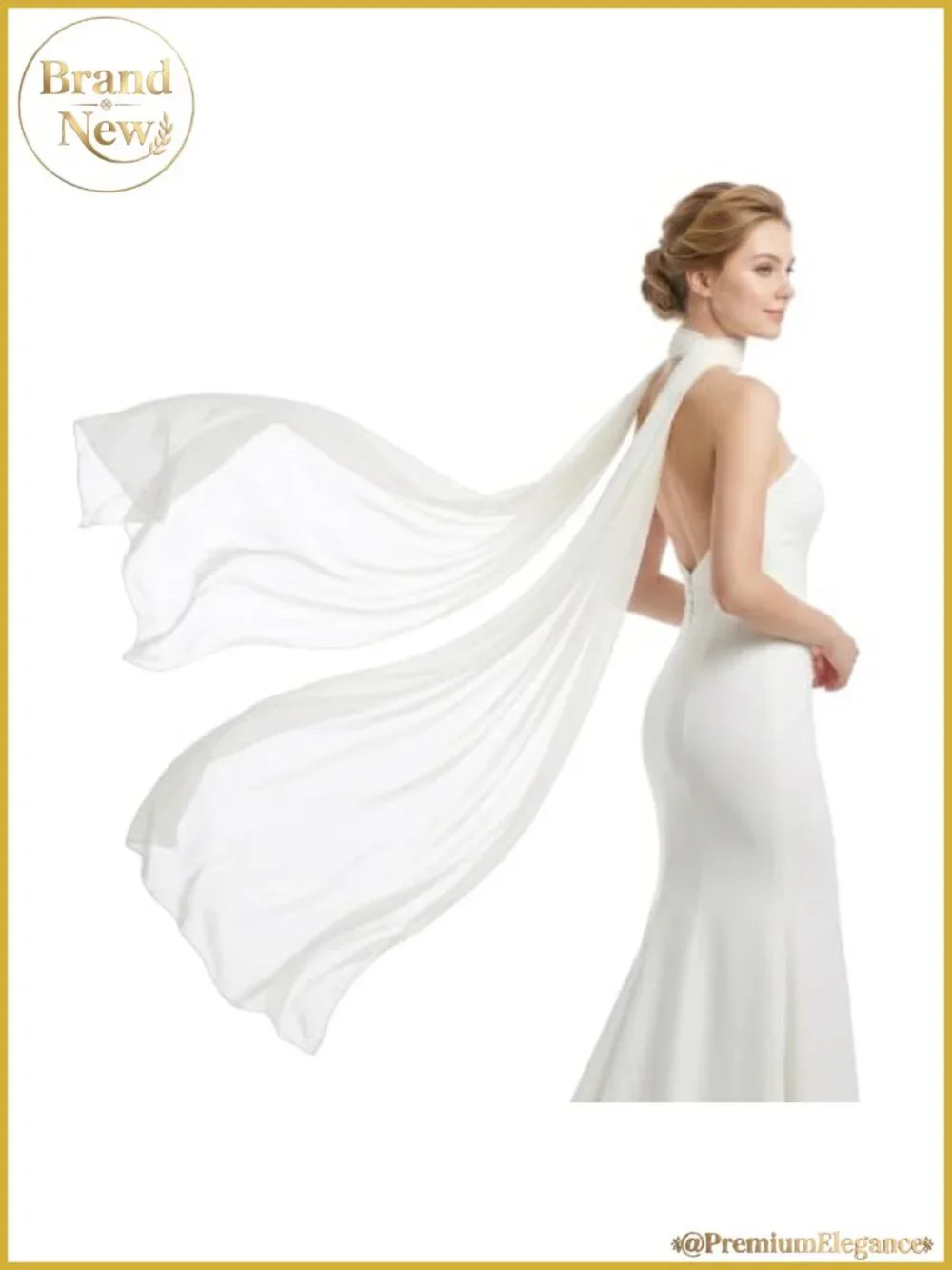 Long Chiffon Bridal Neck Scarf Wedding Wrap Evening Accessory